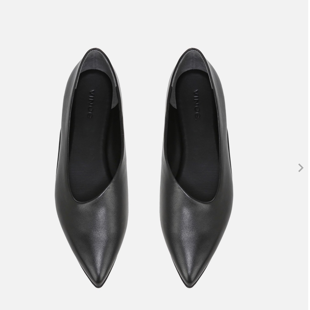 Vince Lex Leather Assymetrical Flat, size 8, Black